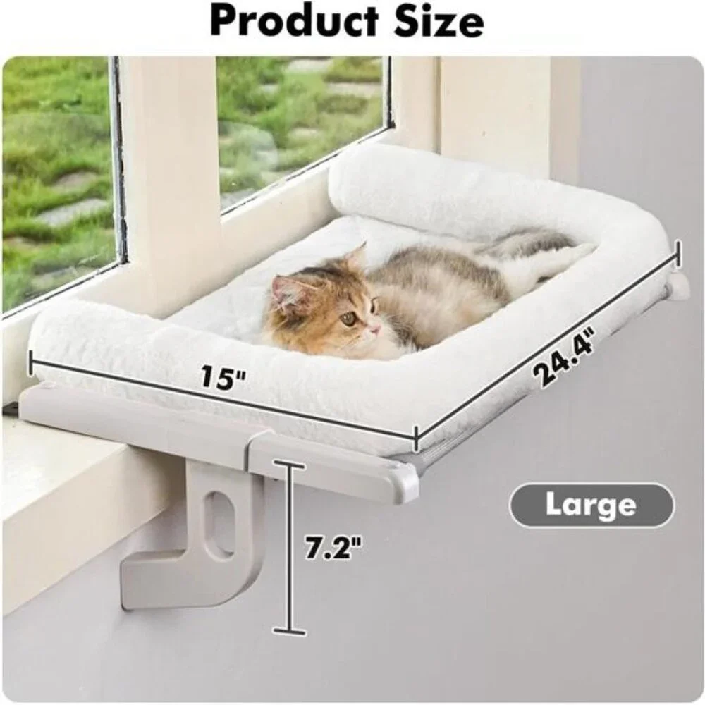 Cat window sill perch hammock bed large cats kittens adjustable no suction seat